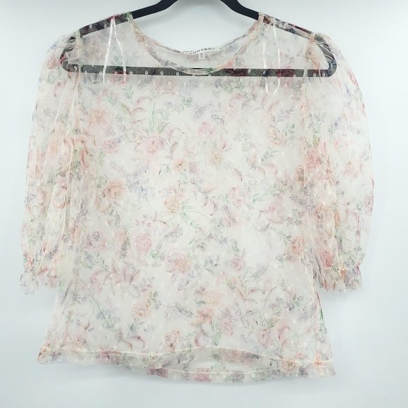 Kontrol Tops - Kontrol Floral See Thru Blouse M